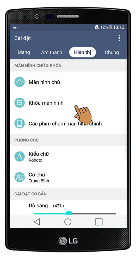 Chọn khóa màn hình